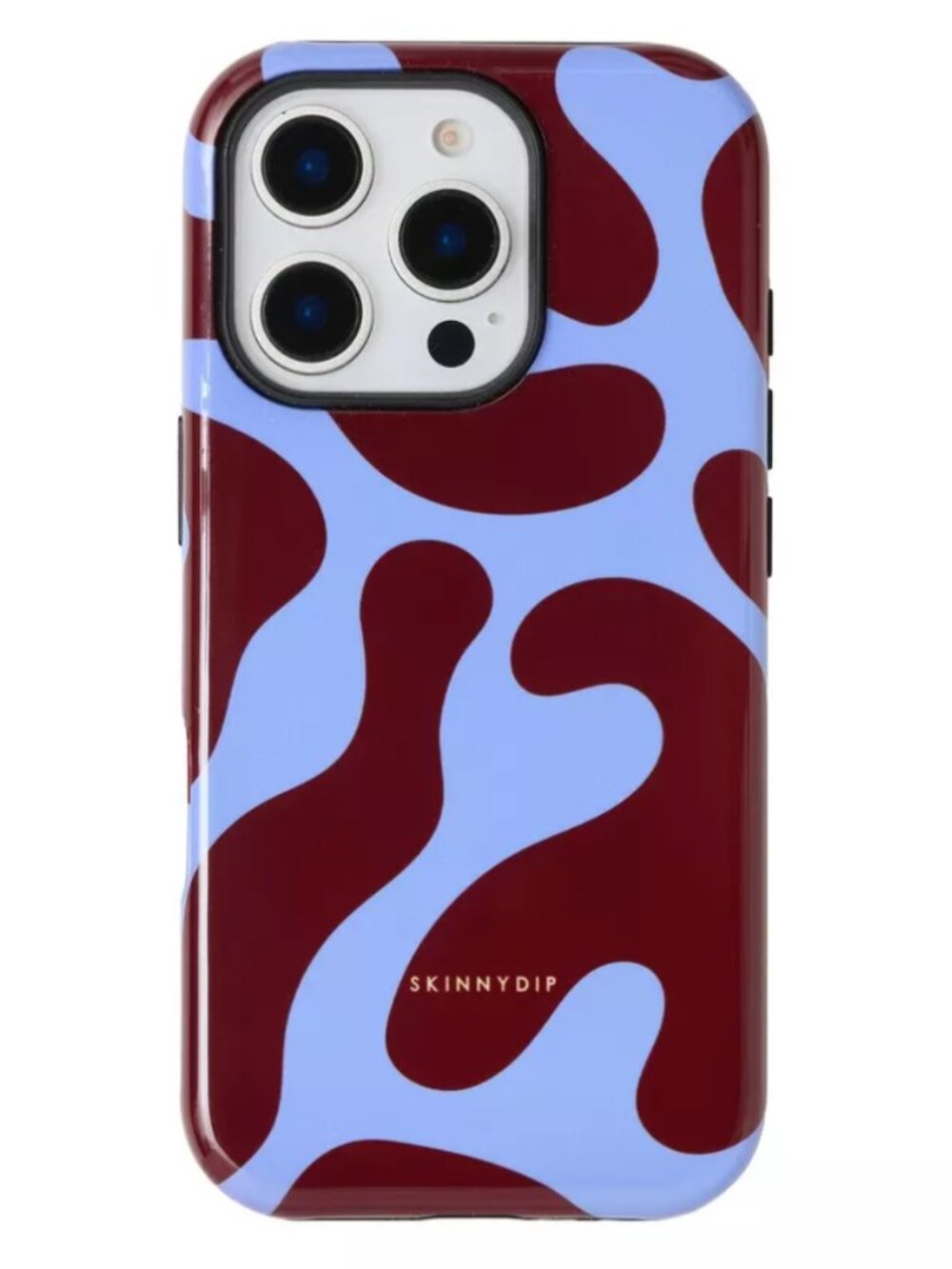 new- Skinnydip iPhone 16 Pro Phone Case with Magsafe - Blue and Maroon Pattern
